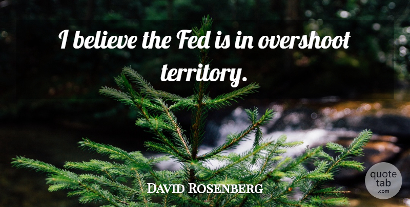 David Rosenberg Quote About Believe, Fed: I Believe The Fed Is...