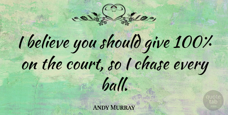 Andy Murray Quote About Believe, Giving, Balls: I Believe You Should Give...