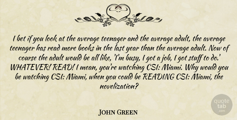 John Green Quote About Jobs, Teenager, Book: I Bet If You Look...