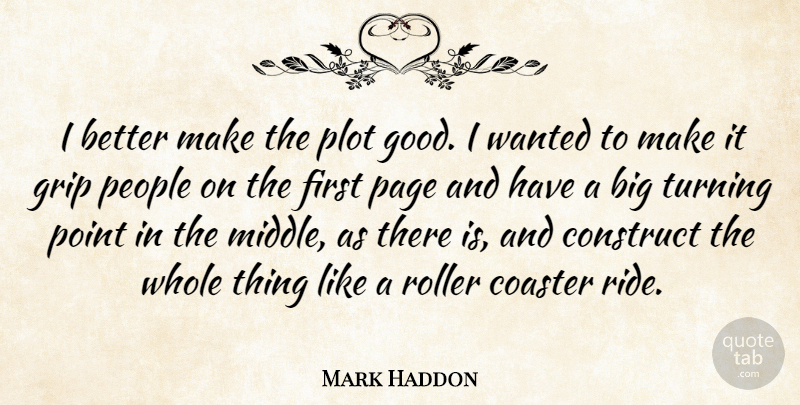 Mark Haddon Quote About People, Plot, Pages: I Better Make The Plot...