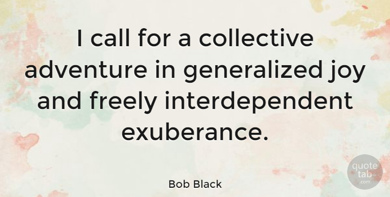 Bob Black Quote About Adventure, Joy, Funny Travel: I Call For A Collective...