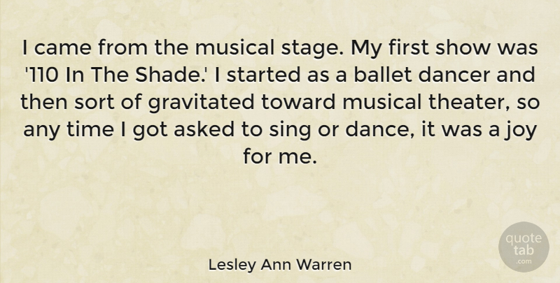 Lesley Ann Warren Quote About Asked, Ballet, Came, Dancer, Musical: I Came From The Musical...