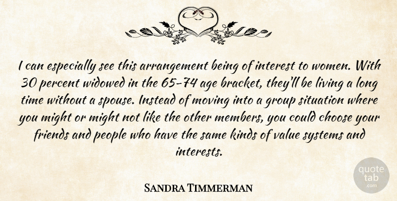 Sandra Timmerman Quote About Age, Choose, Group, Instead, Interest: I Can Especially See This...