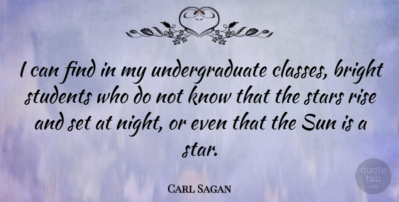 Carl Sagan Quote About Stars, Night, Class: I Can Find In My...