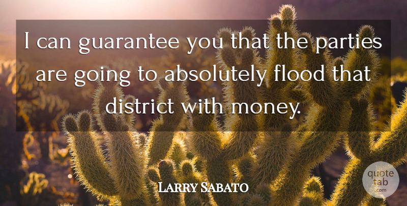 Larry Sabato Quote About Absolutely, District, Flood, Guarantee, Parties: I Can Guarantee You That...