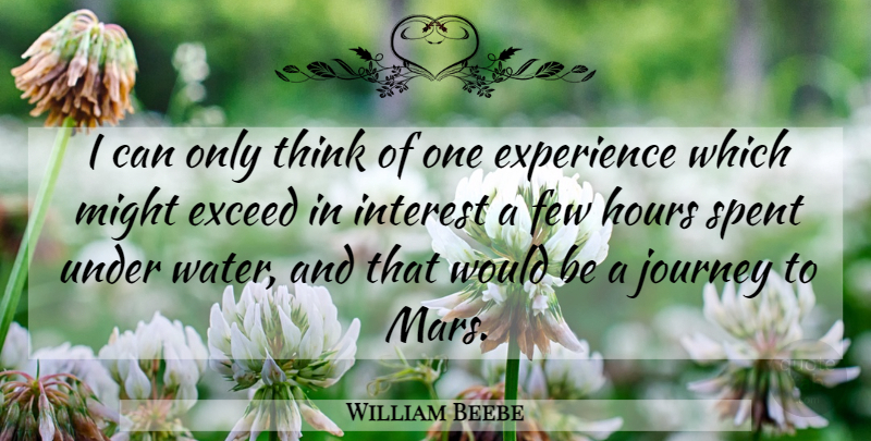 William Beebe Quote About Journey, Thinking, Water: I Can Only Think Of...
