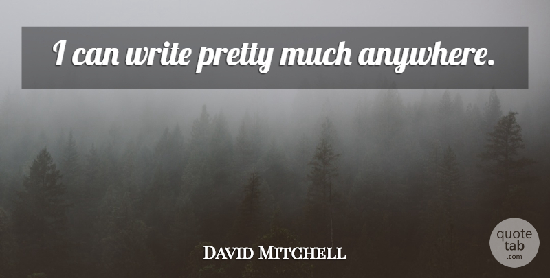 David Mitchell Quote About Writing, I Can: I Can Write Pretty Much...