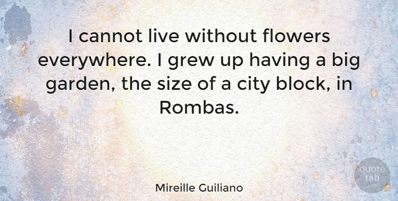 Mireille Guiliano Quote About Block, Flower, Garden: I Cannot Live Without Flowers...