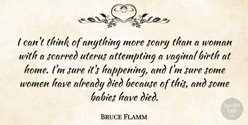 Bruce Flamm Quote About Attempting, Babies, Birth, Died, Scary: I Cant Think Of Anything...
