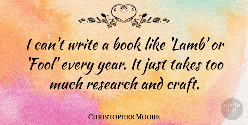 Christopher Moore Quote About Takes: I Cant Write A Book...