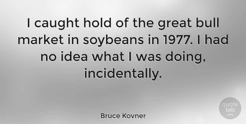 Bruce Kovner Quote About Ideas, Bulls, Soybeans: I Caught Hold Of The...