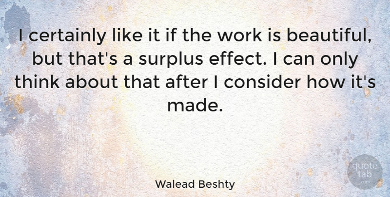 Walead Beshty Quote About Certainly, Surplus, Work: I Certainly Like It If...