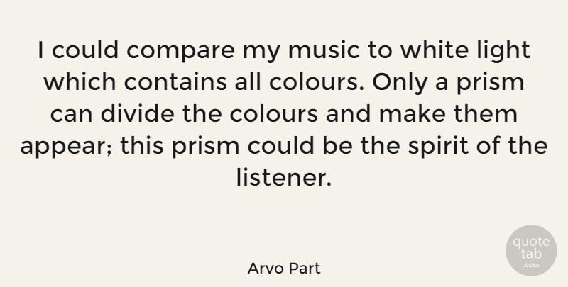 Arvo Part Quote About Light, White, Spirit: I Could Compare My Music...