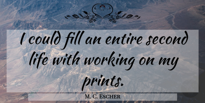 M. C. Escher Quote About Print: I Could Fill An Entire...