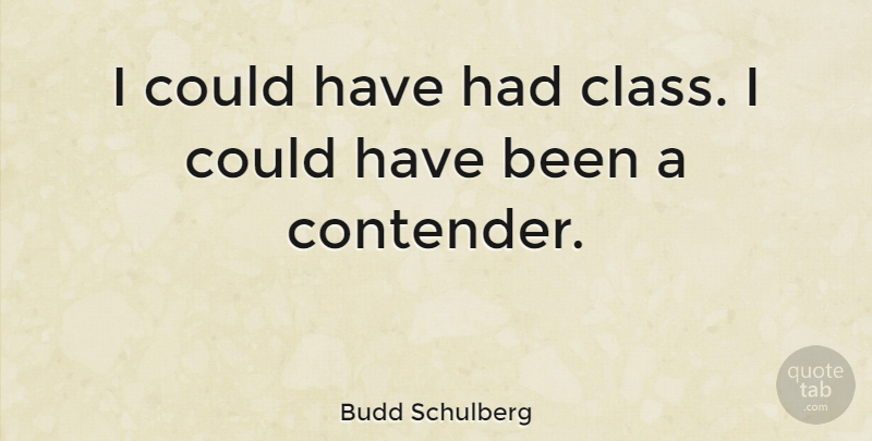 Budd Schulberg Quote About American Writer, Class: I Could Have Had Class...