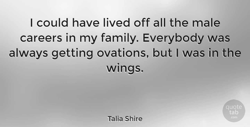 Talia Shire Quote About Careers, Everybody, Family, Male: I Could Have Lived Off...