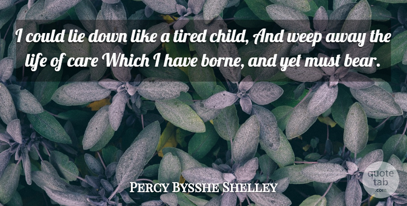 Percy Bysshe Shelley Quote About Life, Children, Lying: I Could Lie Down Like...
