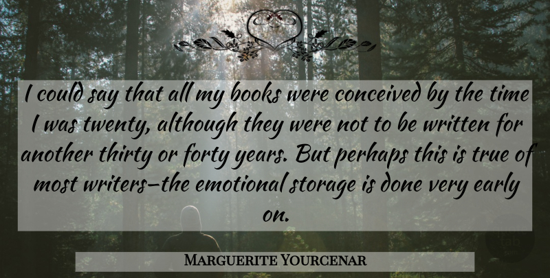 Marguerite Yourcenar Quote About Book, Emotional, Years: I Could Say That All...