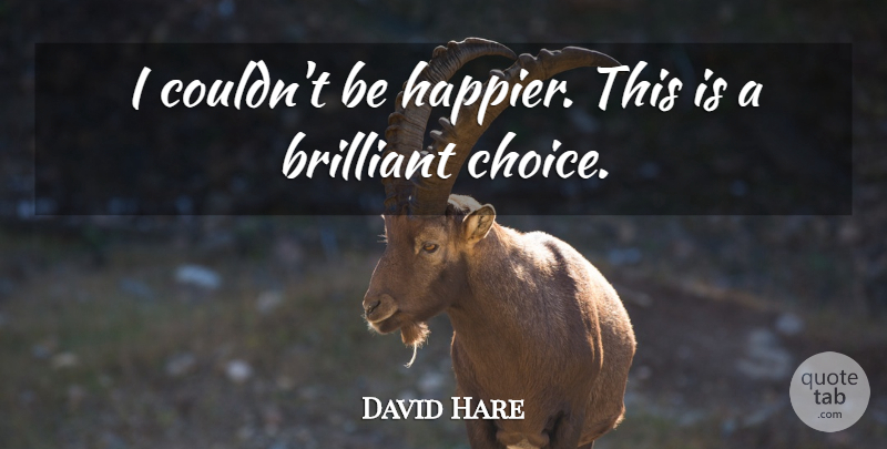 David Hare Quote About Brilliant: I Couldnt Be Happier This...