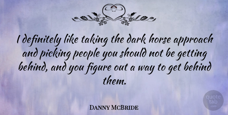 Danny McBride Quote About Behind, Definitely, Figure, People, Picking: I Definitely Like Taking The...