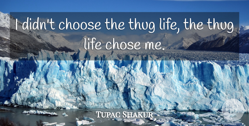 Tupac Shakur I Didn T Choose The Thug Life The Thug Life Chose Me Quotetab