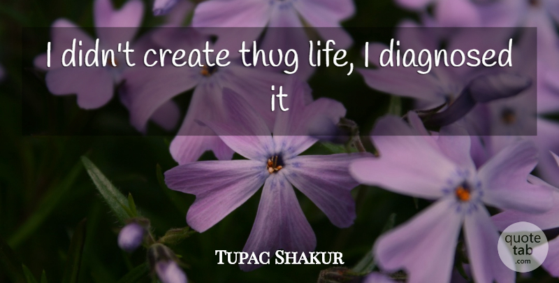 Tupac Shakur Quote About Thug, Thug Life: I Didnt Create Thug Life...