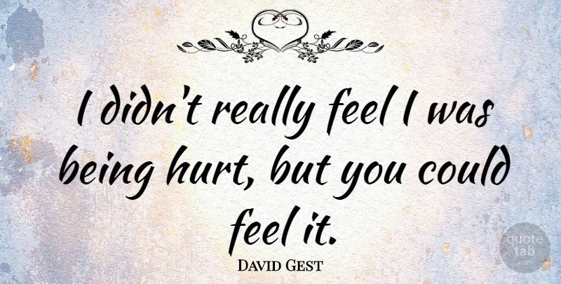 David Gest Quote About Hurt, Being Hurt, It Hurts: I Didnt Really Feel I...