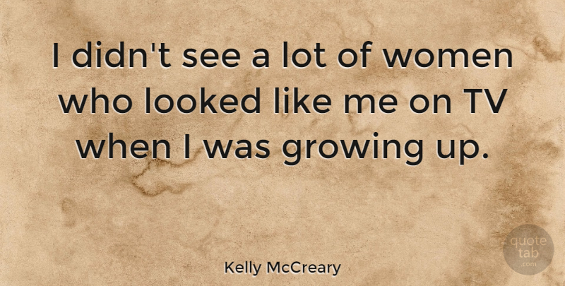 Kelly McCreary Quote About Looked, Women: I Didnt See A Lot...