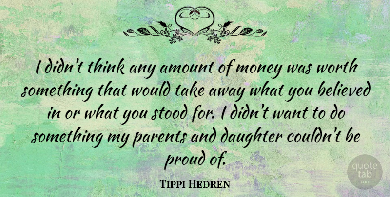 Tippi Hedren Quote About Daughter, Mother, Thinking: I Didnt Think Any Amount...