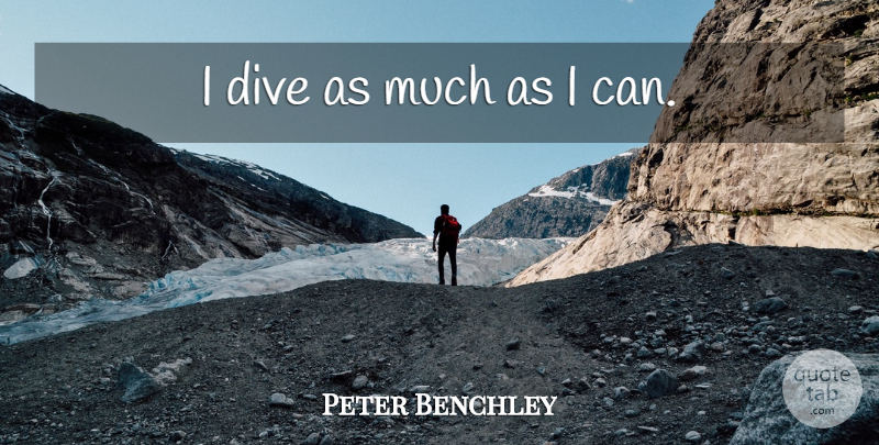 Peter Benchley Quote About I Can: I Dive As Much As...