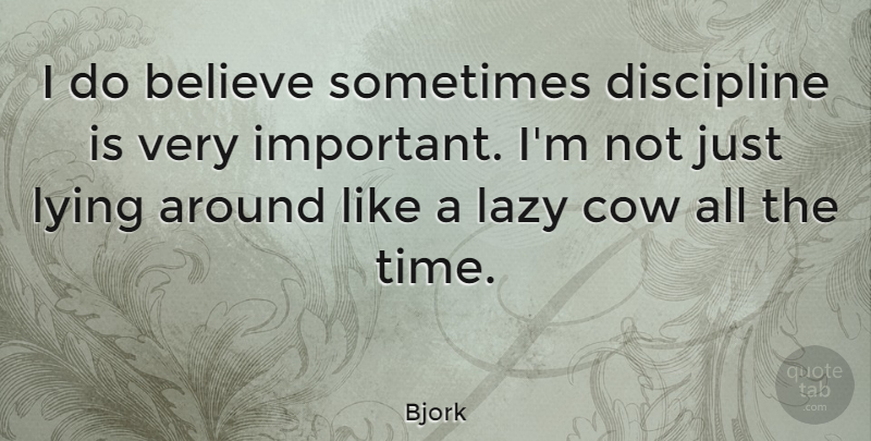 Bjork Quote About Lying, Believe, Discipline: I Do Believe Sometimes Discipline...