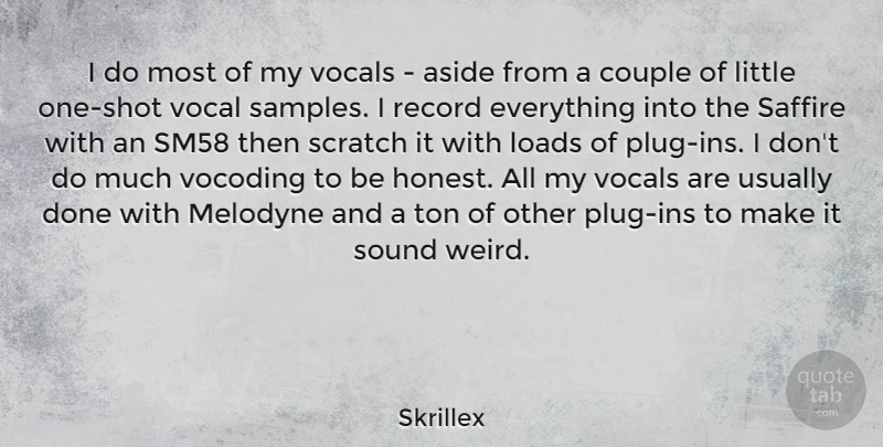 Skrillex Quote About Aside, Couple, Loads, Record, Scratch: I Do Most Of My...