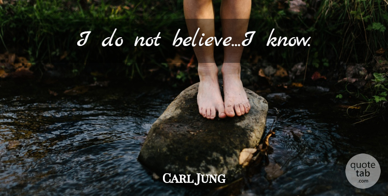 Carl Jung Quote About Believe, Knowledge, Knows: I Do Not Believei Know...