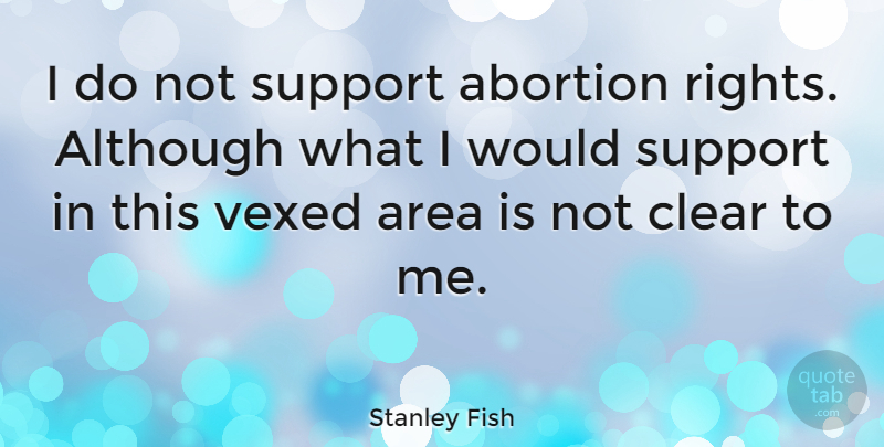 Stanley Fish Quote About Rights, Support, Abortion: I Do Not Support Abortion...