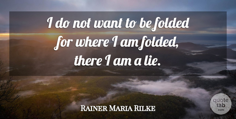 Rainer Maria Rilke Quote About Inspirational, Lying, Want: I Do Not Want To...
