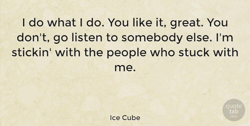Ice Cube Quote About People, You Like It, Stuck: I Do What I Do...
