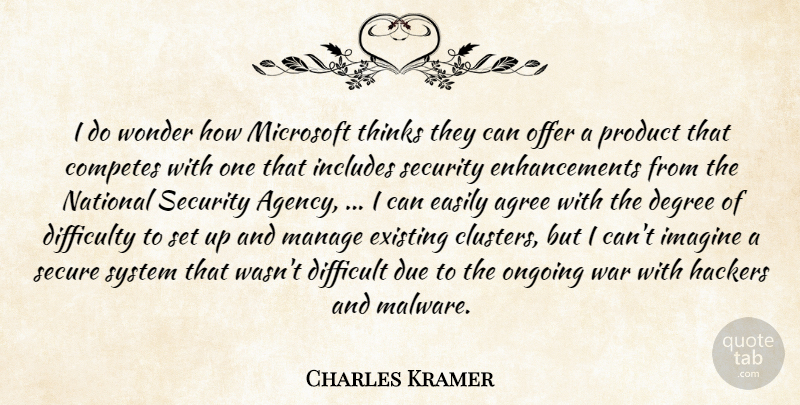Charles Kramer Quote About Agree, Degree, Difficulty, Due, Easily: I Do Wonder How Microsoft...