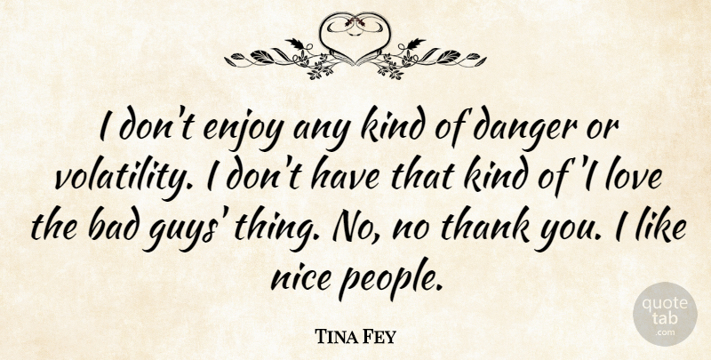 Tina Fey Quote About Nice, People, Guy: I Dont Enjoy Any Kind...