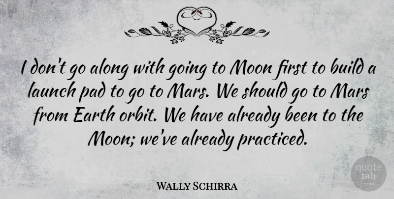 Wally Schirra Quote About Moon, Mars, Earth: I Dont Go Along With...