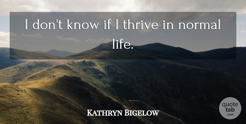 Kathryn Bigelow Quote About Normal, Thrive, Ifs: I Dont Know If I...