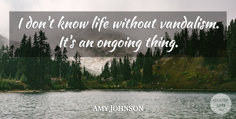 Amy Johnson Quote About Life, Ongoing: I Dont Know Life Without...