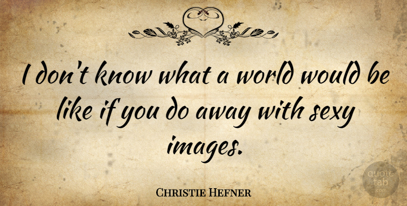 Christie Hefner Quote About Sexy, World, Would Be: I Dont Know What A...