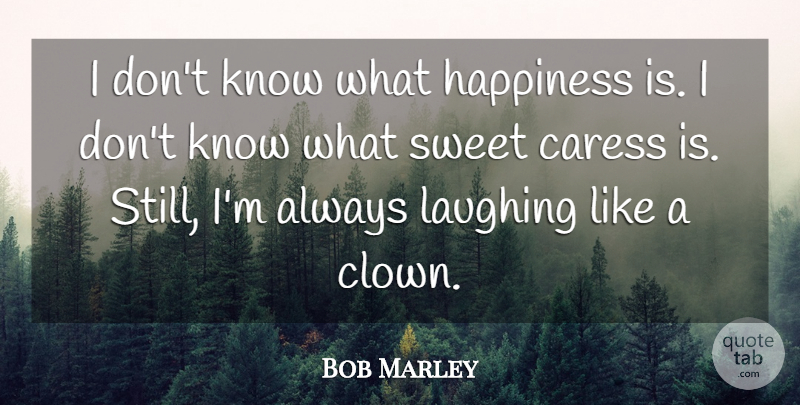Bob Marley Quote About Sweet, Laughing, Serious: I Dont Know What Happiness...