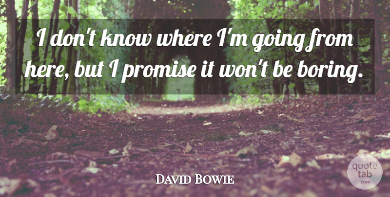 David Bowie Quote About Graduation, Travel, Promise: I Dont Know Where Im...