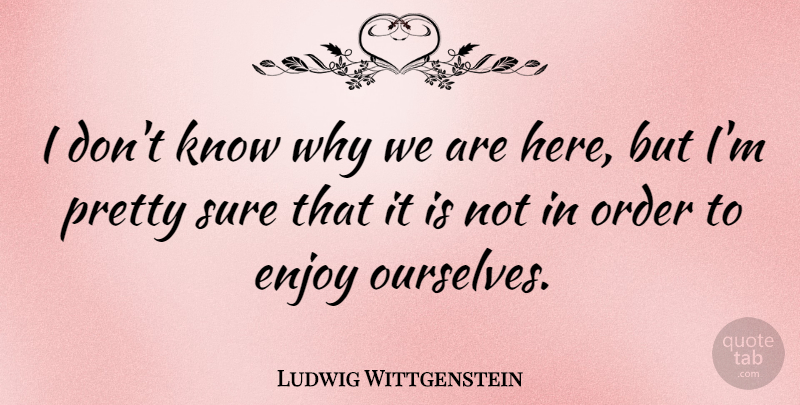 Ludwig Wittgenstein Quote About Happiness, Sarcastic, Philosophy: I Dont Know Why We...