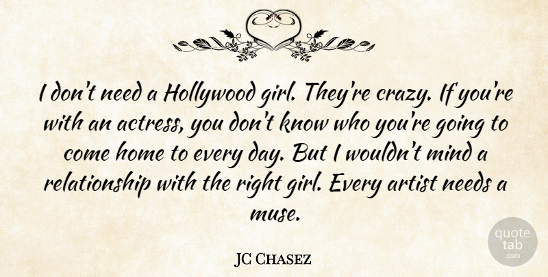 JC Chasez Quote About Artist, Hollywood, Home, Mind, Needs: I Dont Need A Hollywood...