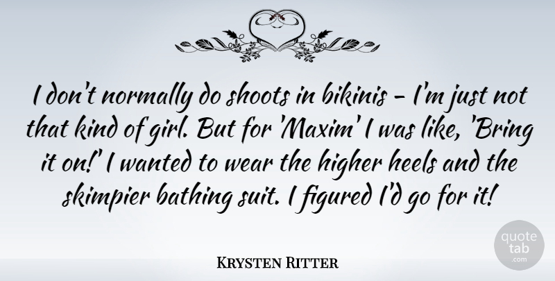 Krysten Ritter Quote About Girl, Suits, Bikinis: I Dont Normally Do Shoots...