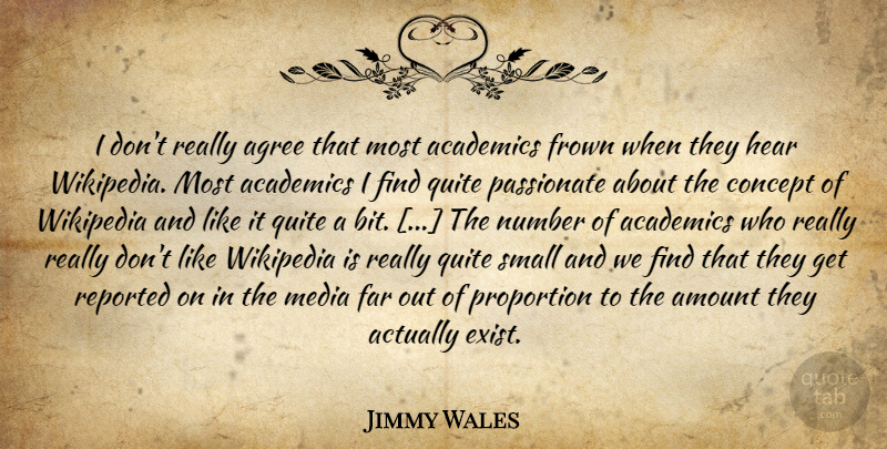 Jimmy Wales Quote About Media, Numbers, Wikipedia: I Dont Really Agree That...