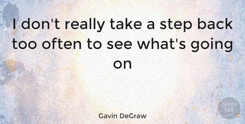 Gavin DeGraw Quote About Steps: I Dont Really Take A...