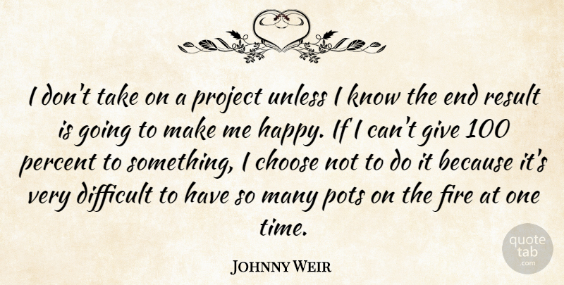 Johnny Weir Quote About Choose, Difficult, Percent, Pots, Project: I Dont Take On A...